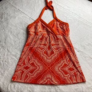 Patagonia Pinback Halter Tank S-54855 Orange and White Size Medium